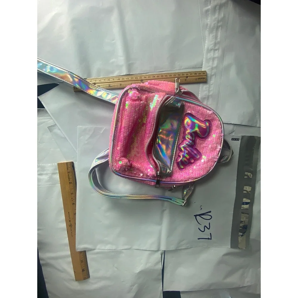 Barbie Pink‎ Sequin Mini Backpack Iridescent Straps Sparkle Bag Kids Child